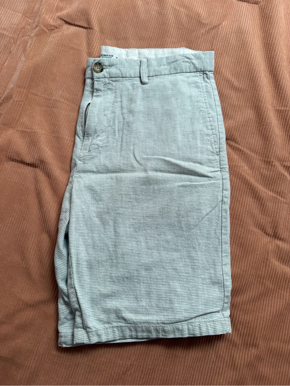 Men's Light Blue Striped Casual Shorts - Brand Unspecified